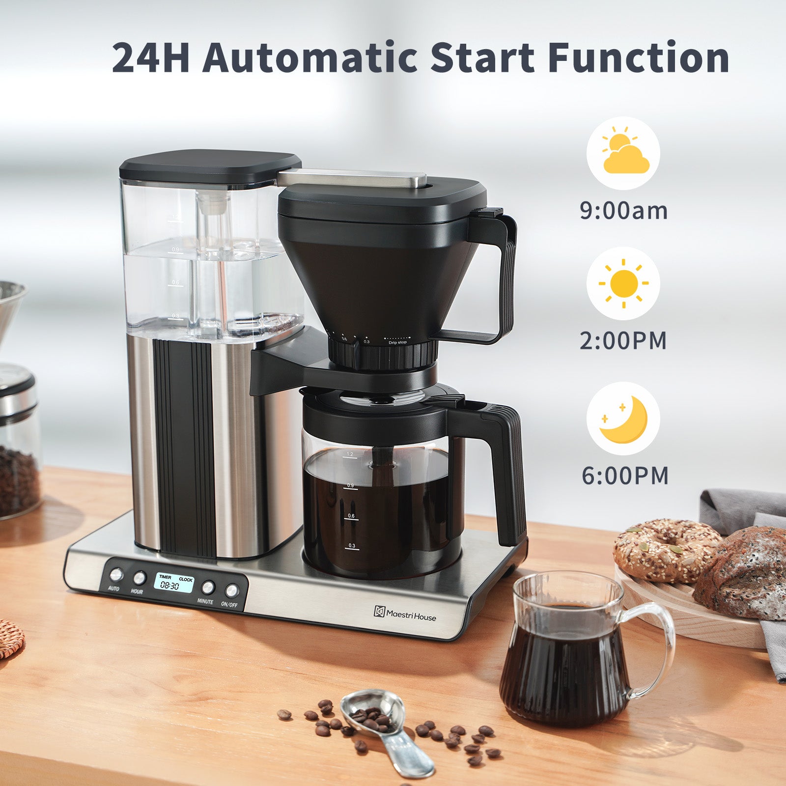 Drip Coffee Maker with Stainless Steel