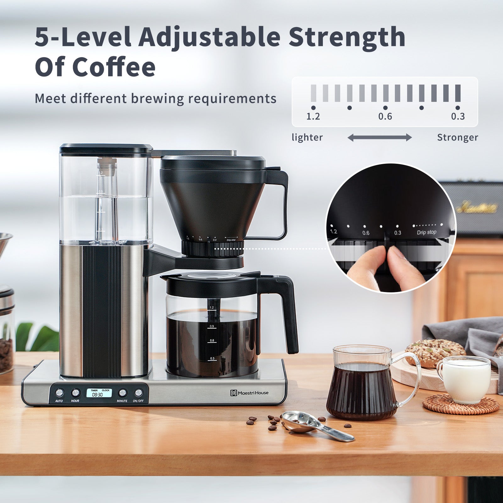 Drip Coffee Maker with Stainless Steel