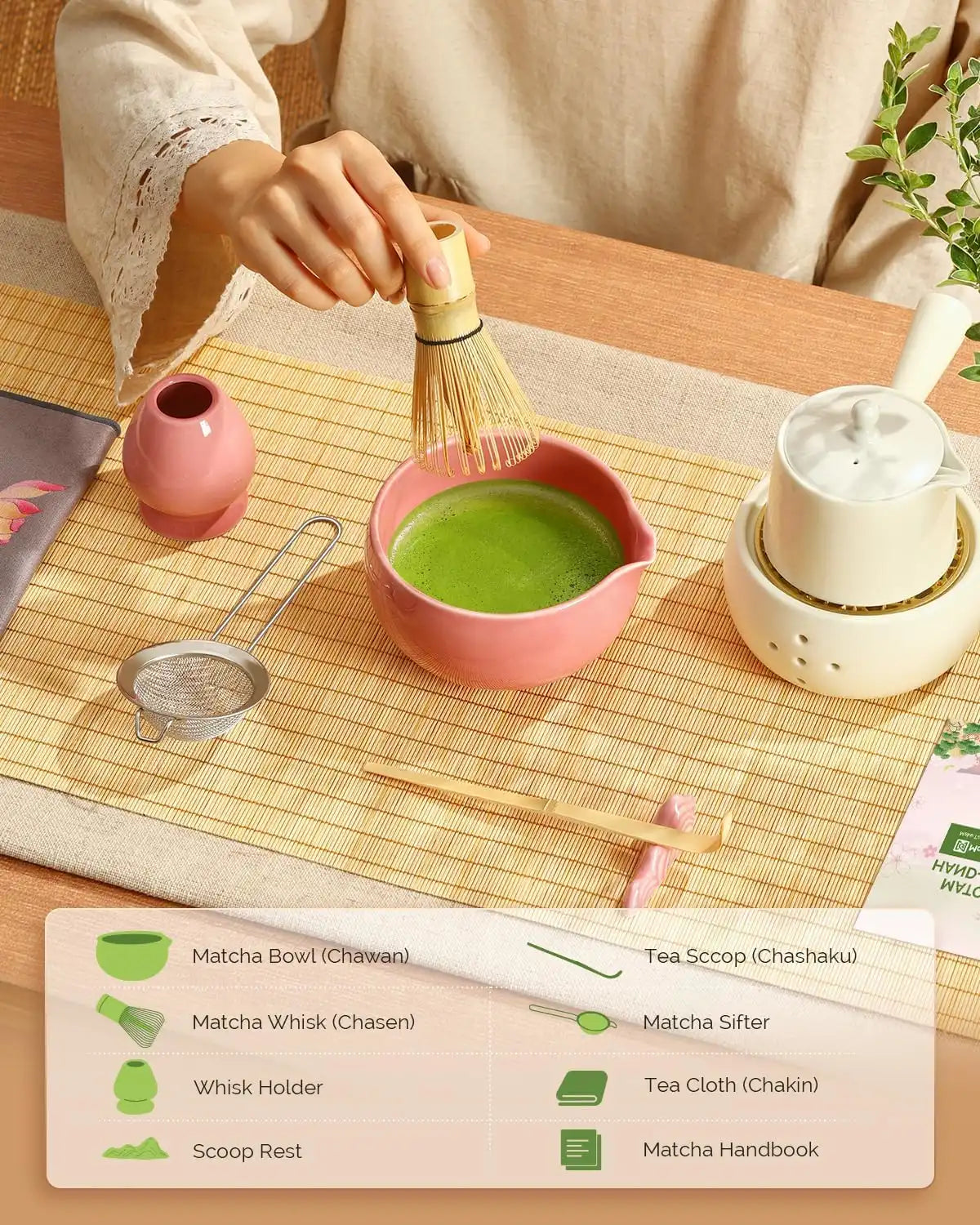 MHMS01 7-Piece Matcha Whisk Set for Matcha Lovers - Maestri House