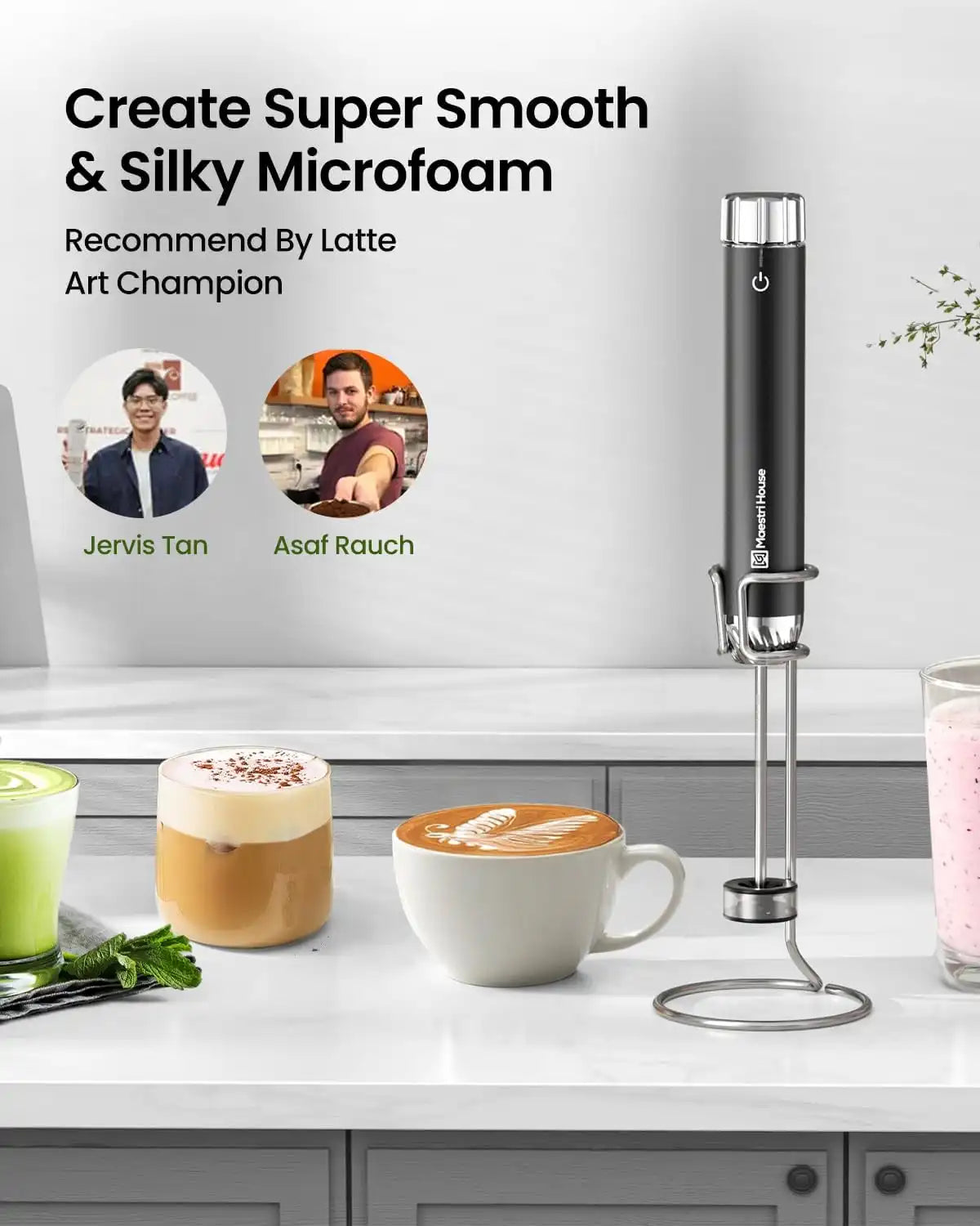 LunaFro Art Stepless Speed Frother - Latte Art - Maestri House