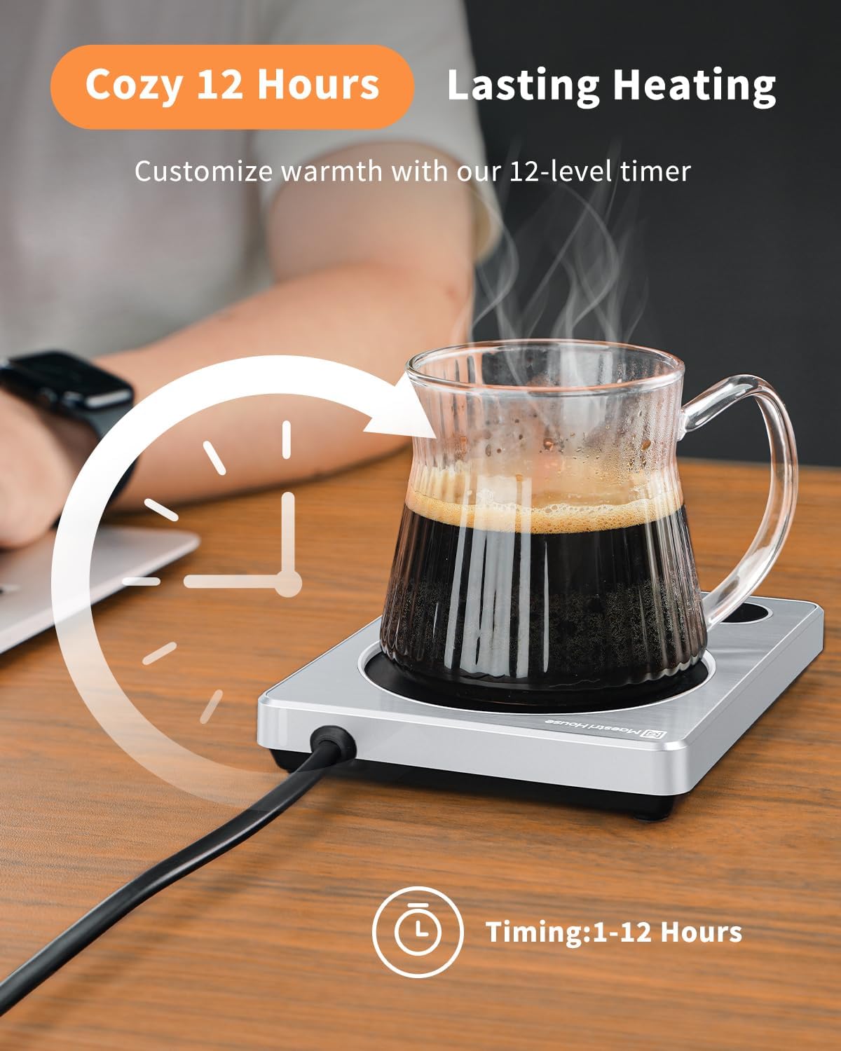 MHCW01 4-Temp Adjustable Mug Warmer - Auto Shut Off