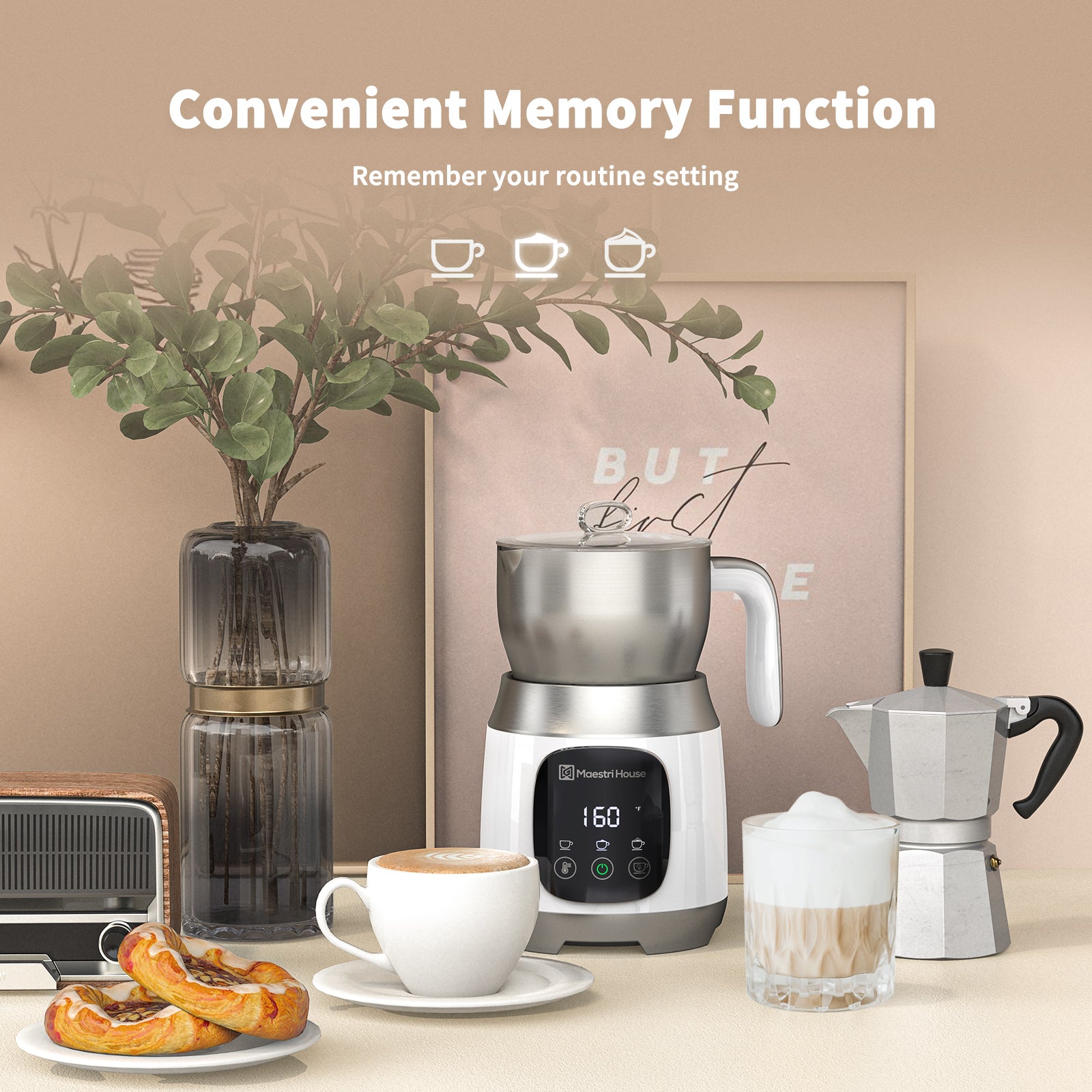 Official Refurbished Products-Detachable Milk Frother MMF9304 Moonlight White